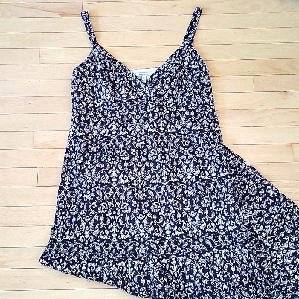 NWT G H Bass cotton maxi dress brown & white floral